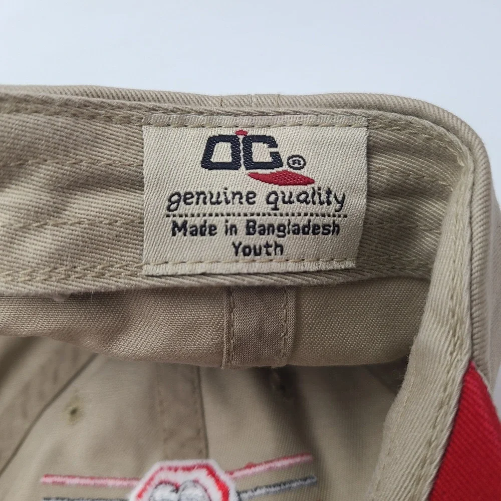 Youth Chattanooga Lookouts Hat Adjustable Outdoor Cap Beige Red MiLB Baseball